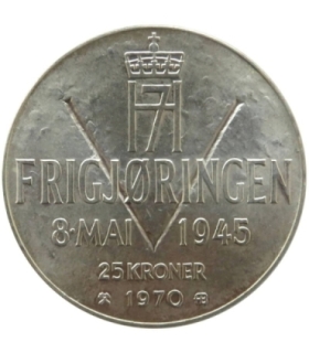 Norwegia, 25 koron 1970, 25 rocznica wyzwolenia