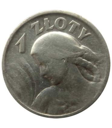 1 złoty 1925, żniwiarka kropka po dacie, stan 3