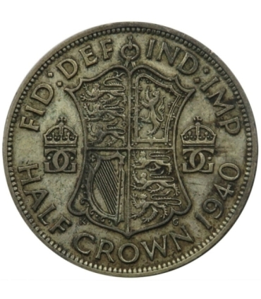 Wielka Brytania 1/2 korony, 1940, stan 2