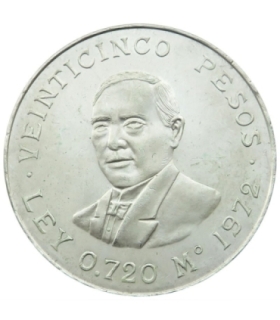 Meksyk 25 peso, 1972 100. rocznica śmierci Benito Juárezs