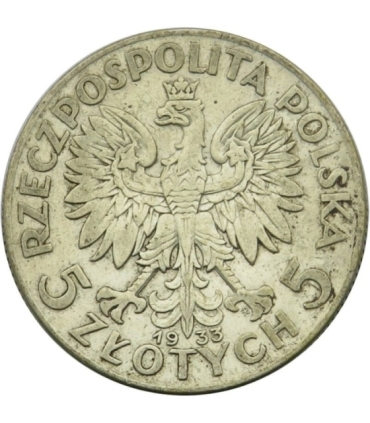 5 zł, Głowa kobiety, 1933, stan 3