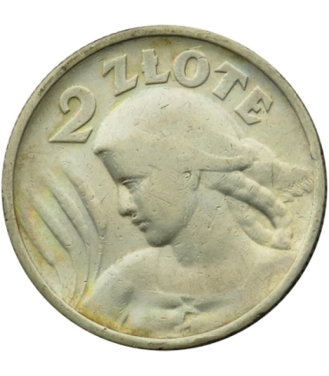 2 złote 1924, żniwiarka róg i pochodnia stan 3+