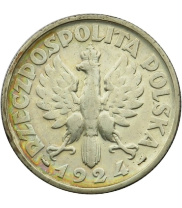 2 złote 1924, żniwiarka róg i pochodnia stan 3+