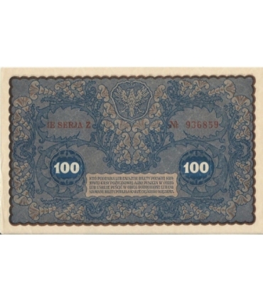 100 marek 1919 stan 1-, IE Serja Z nr 936859
