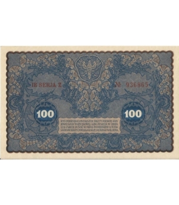 100 marek 1919 stan 1-, IE Serja Z nr 936865