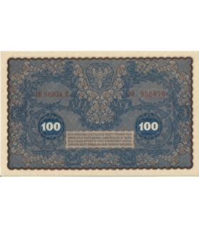 100 marek 1919 stan 1-, IE Serja Z nr 936870