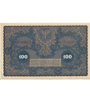 100 marek 1919 stan 3+, IE Serja Z nr 936857
