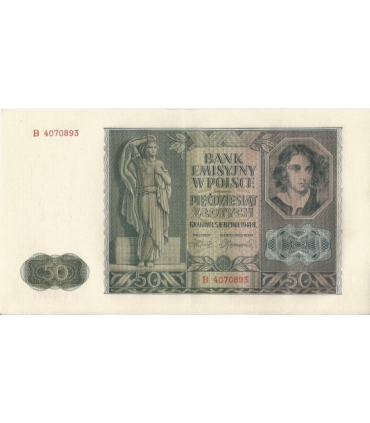 Banknot 50 złotych 1941 stan 2+, B 4070893