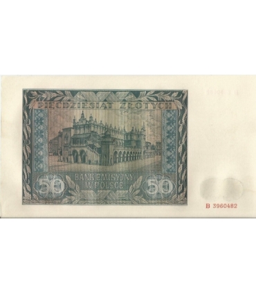 Banknot 50 złotych 1941 stan 2+, B 3960482