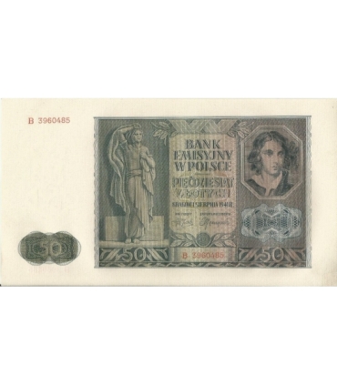 Banknot 50 złotych 1941 stan 2+, B 3960485
