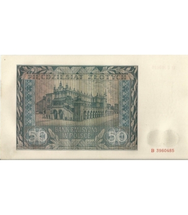 Banknot 50 złotych 1941 stan 2+, B 3960485