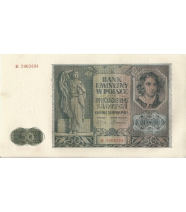 Banknot 50 złotych 1941 stan 2+, B 3960484