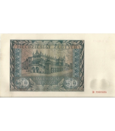 Banknot 50 złotych 1941 stan 2+, B 3960484