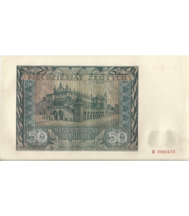 Banknot 50 złotych 1941 stan 2+, B 3960473