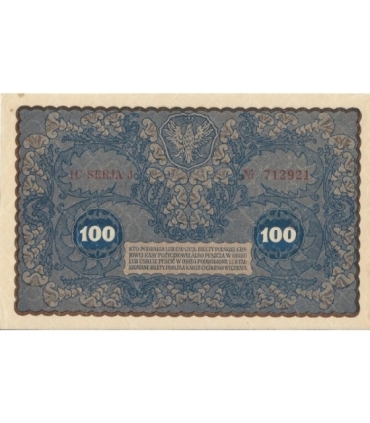 100 marek 1919 stan 2+, IC Seria J nr 712921