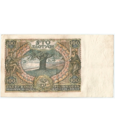 Banknot 100 zł 1932 rok, seria AK, stan 3