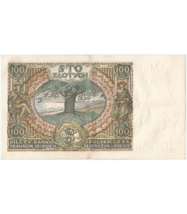 Banknot 100 zł 1934 rok, seria BK, stan 3+