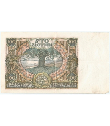 Banknot 100 zł 1934 rok, seria BS, stan 3