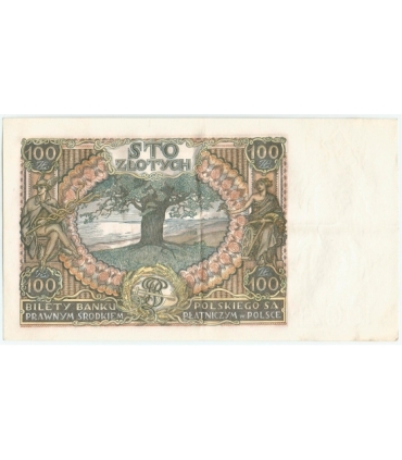 Banknot 100 zł 1934 rok, seria BM, stan 3+