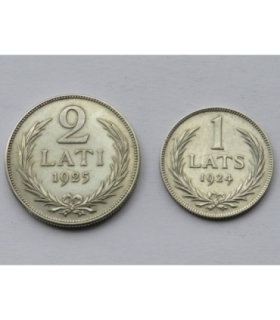 Łotwa, 2 Lati 1925 + 1 łat 1924, stan 2