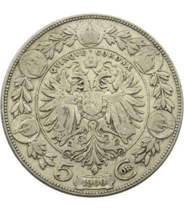 Austria, 5 koron 1900, Franciszek Józef I, stan 3