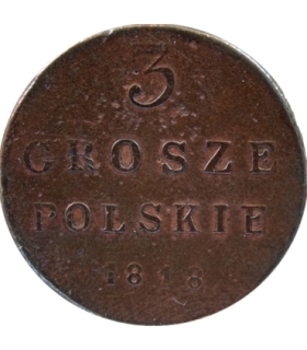 3 grosze. Królestwo Kongresowe 1818