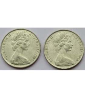 Australia, 2 x 50 centów 1966, stan 2+