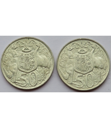 Australia, 2 x 50 centów 1966, stan 2+