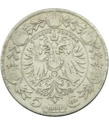 Austria, 5 koron 1900, Franciszek Józef I, stan 3-