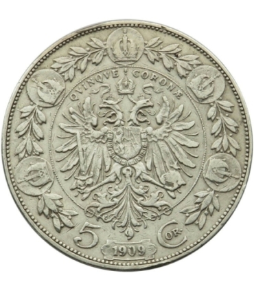 Austria, 5 koron 1909, Franciszek Józef I, stan 3