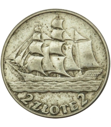 2 złote Żaglowiec, stan 2+