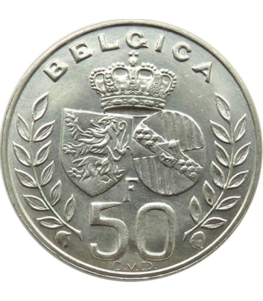 Belgia 50 franków, 1960 Ślub Króla Baldwina i Fabioli de Mora y Aragon, stan 2+