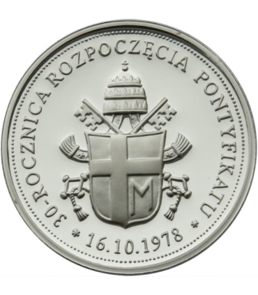 Polska, Jan Paweł II, 30 rocznica pontyfikatu, 2008, srebro Ag999