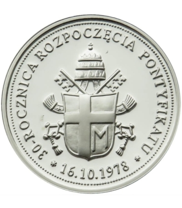 Polska, Jan Paweł II, 30 rocznica pontyfikatu, 2008, srebro Ag999