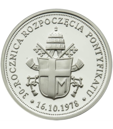 Polska, Jan Paweł II, 30 rocznica pontyfikatu, 2008, srebro Ag999