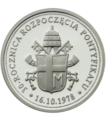 Polska, Jan Paweł II, 30 rocznica pontyfikatu, 2008, srebro Ag999