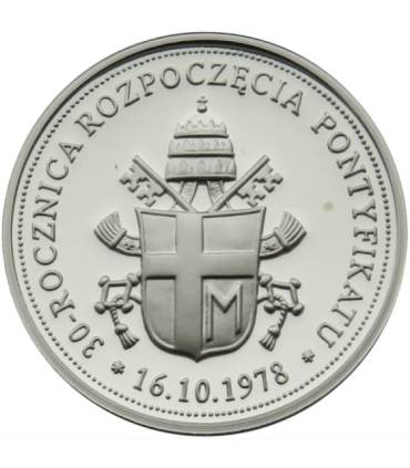 Polska, Jan Paweł II, 30 rocznica pontyfikatu, 2008, srebro Ag999