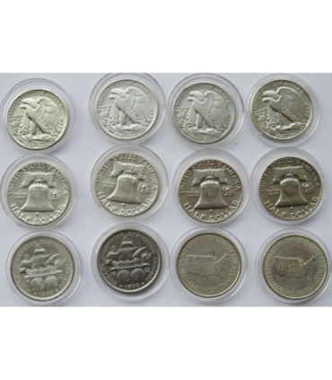 USA, 12 monet, 1 i 1/2 dolara 1893-1963,