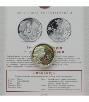 Medal, Numizmat, Wielcy Polacy, Fryderyk Chopin, 2009