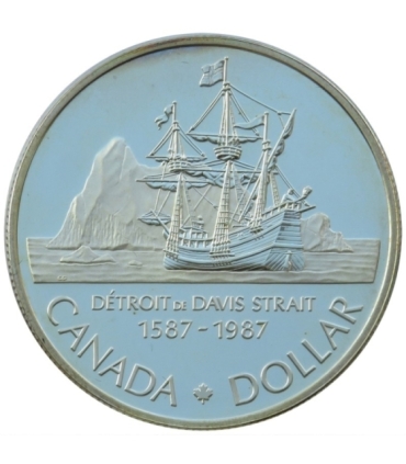 Kanada, 1 dolar 1987, Statek polarny Johna Daviesa, stan 1-