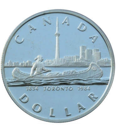 Kanada, 1 dolar 1984, 150 lat Toronto, stan L-