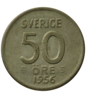 Szwecja 50 ore, Gustaw VI Adolf, 1956 Ag