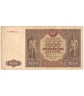 1000 zł, 1946, stan 3, seria D 5680415