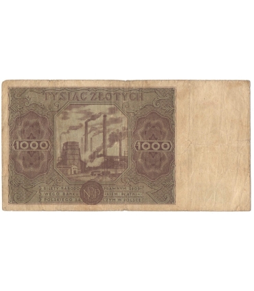 1000 zł, 1947, stan 5, seria A 1128174