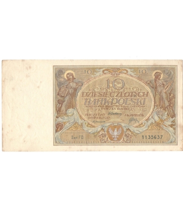 10 złotych 1929 r. Stan 3, Seria FO. 1135637