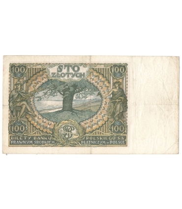 Banknot 100 zł 1934 rok, seria BW. 9210201, stan 5