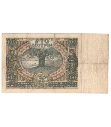 Banknot 100 zł 1934 rok, seria CZ. 0205093, stan 5