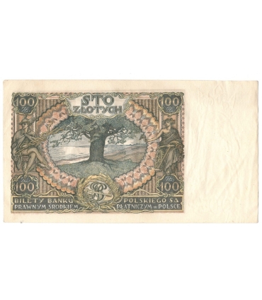 Banknot 100 zł 1934 rok, seria C.S. 8184306, stan 3+