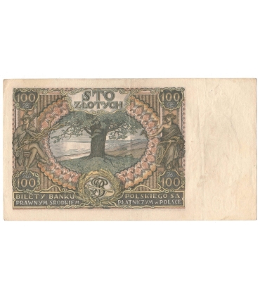 Banknot 100 zł 1934 rok, seria BG. 0895130, stan 3-