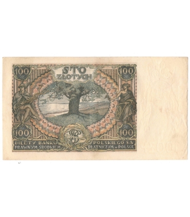 Banknot 100 zł 1934 rok, seria C.W. 6960011, stan 2